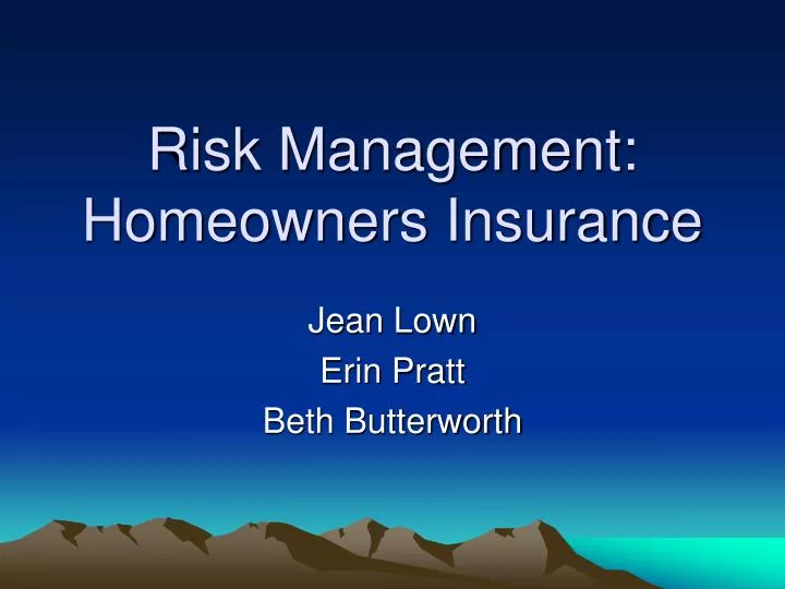 risk management homeowners insurance