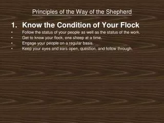 Principles of the Way of the Shepherd