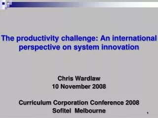 The productivity challenge: An international perspective on system innovation