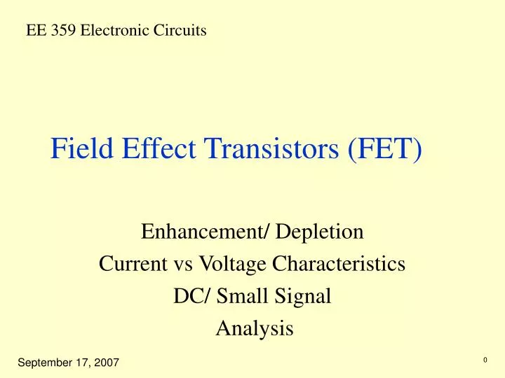 field effect transistors fet