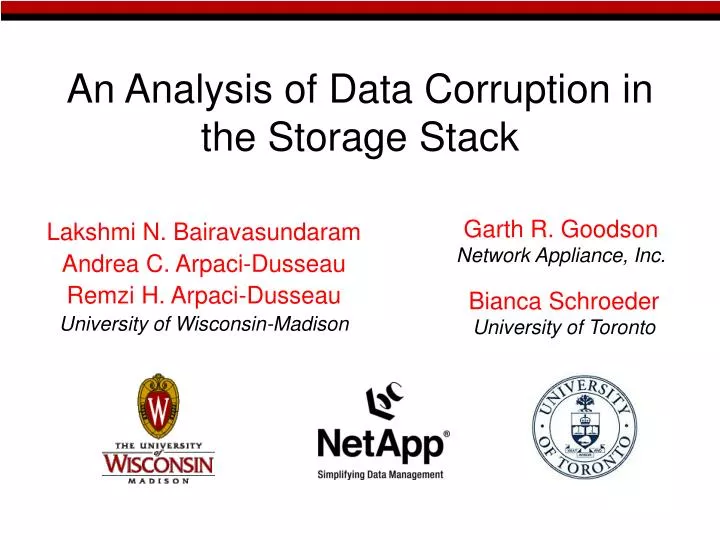an analysis of data corruption in the storage stack