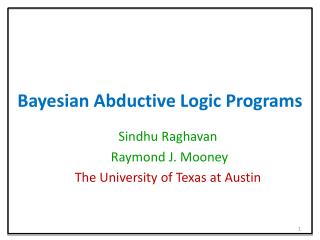 Bayesian Abductive Logic Programs