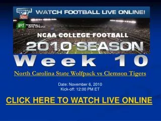 Watch Clemson vs North Carolina State Live Streaming NCAA Fo