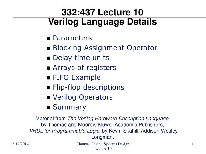 332 437 lecture 10 verilog language details