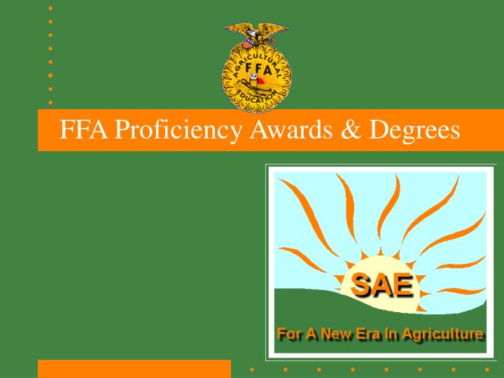 ffa proficiency awards degrees