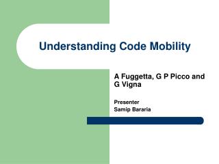 Understanding Code Mobility