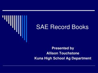 SAE Record Books