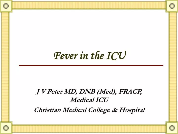 fever in the icu