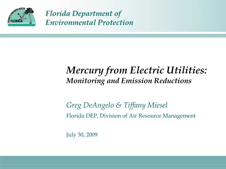 mercury from electric utilities monitoring and emission reductions
