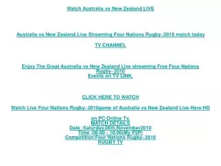 Enjoy The Great Australia vs New Zealand Live streaming Fre