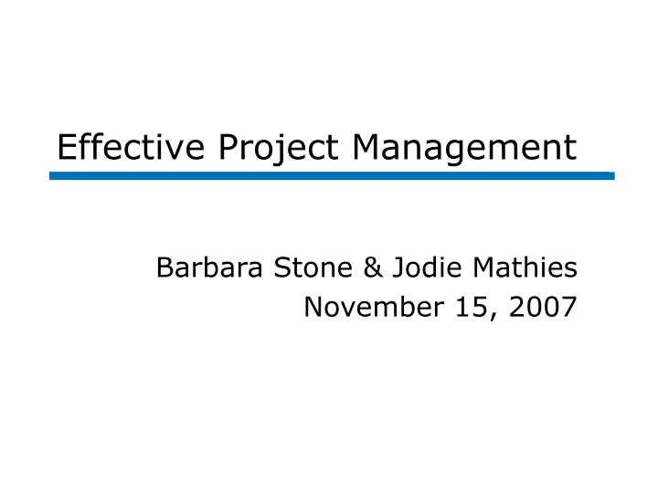 effective project management