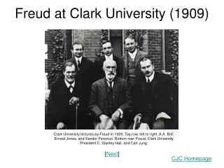 Freud at Clark University (1909)