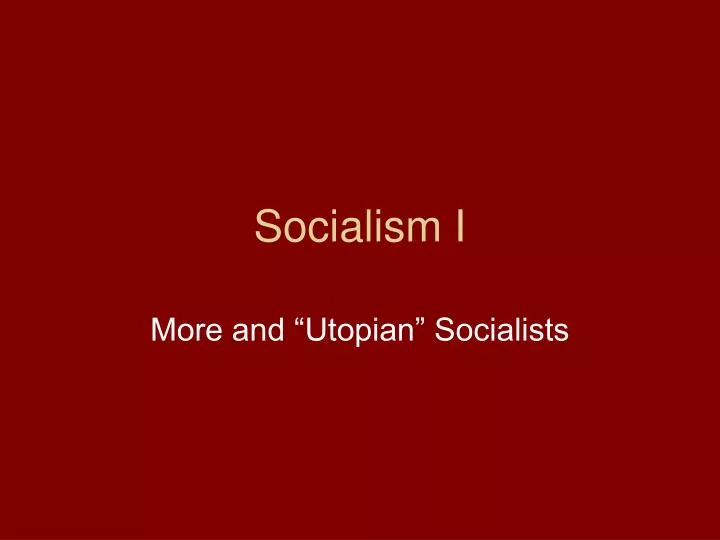 socialism i