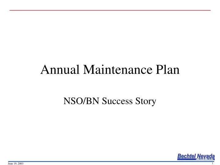 annual maintenance plan