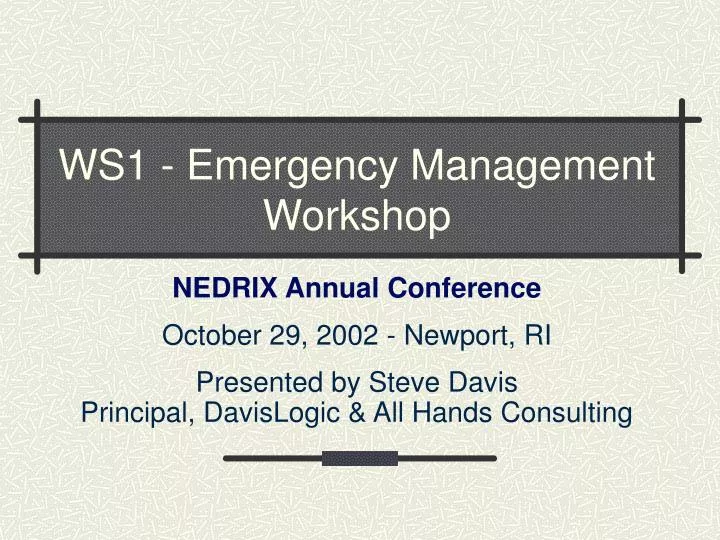 ws1 emergency management workshop
