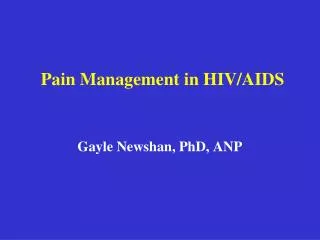 Pain Management in HIV/AIDS