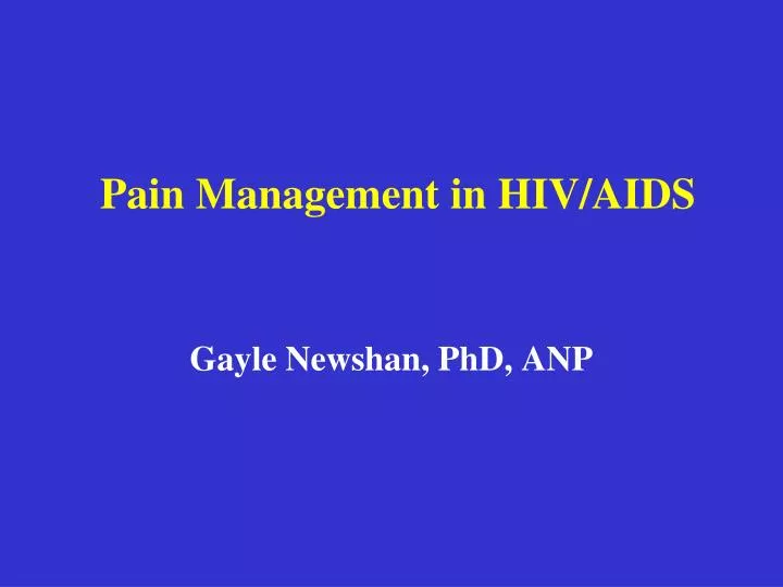 pain management in hiv aids