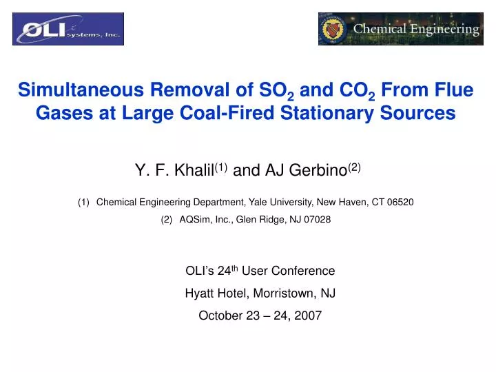 simultaneous removal of so 2 and co 2 from flue gases at large coal fired stationary sources