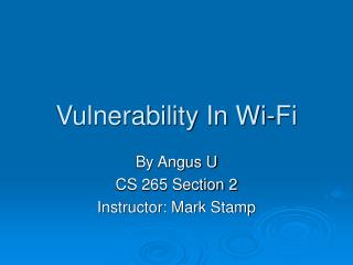 Vulnerability In Wi-Fi