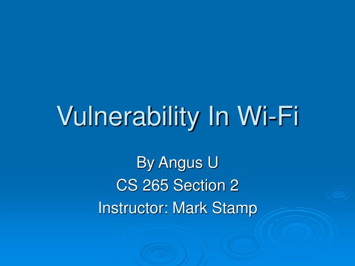 vulnerability in wi fi