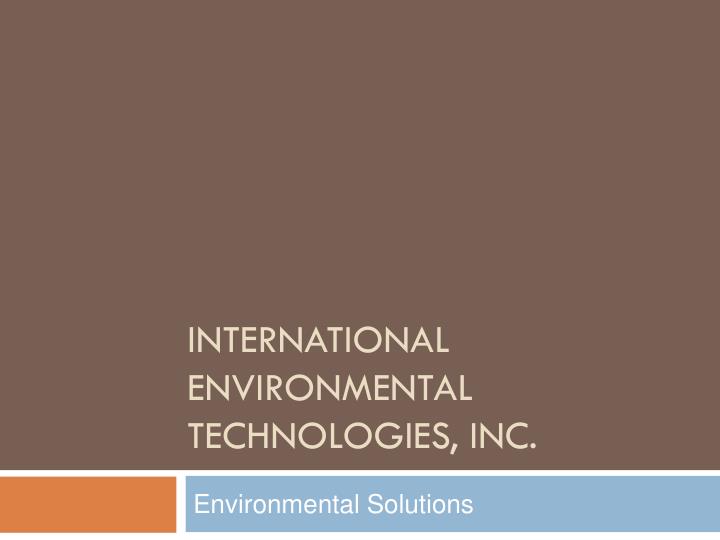 international environmental technologies inc
