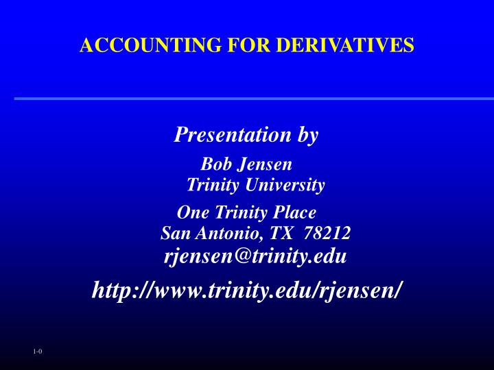 accounting for derivatives