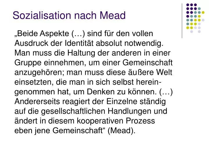 sozialisation nach mead