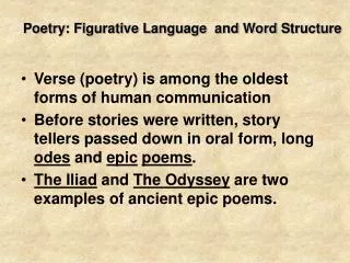 Poetry: Figurative Language and Word Structure