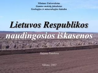 Lietuvos Respublikos naudingosios iškasenos