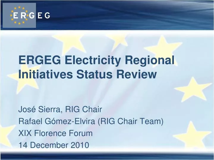 ergeg electricity regional initiatives status review