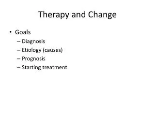 Therapy and Change