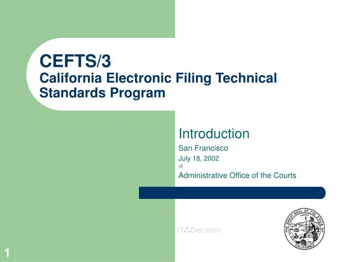 cefts 3 california electronic filing technical standards program