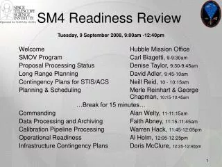 SM4 Readiness Review