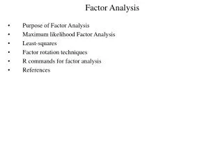factor analysis