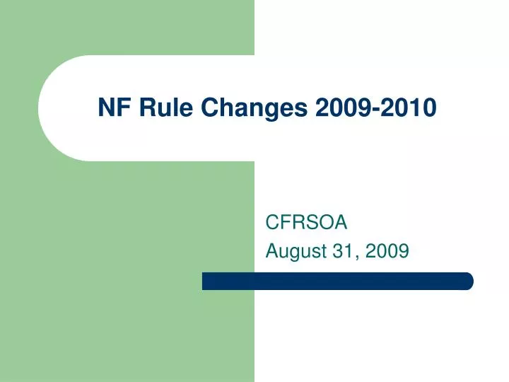 nf rule changes 2009 2010