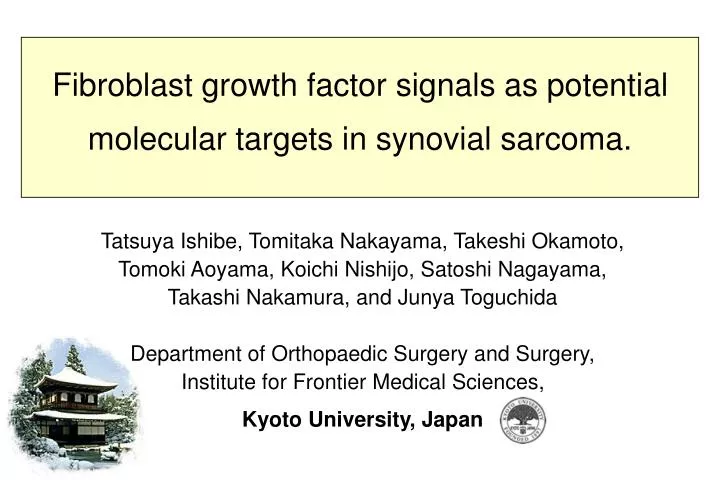 fibroblast growth factor signals as potential molecular targets in synovial sarcoma