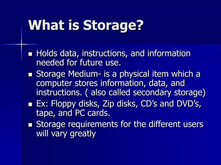 what is storage