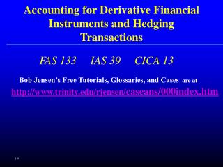 Accounting for Derivative Financial Instruments and Hedging Transactions