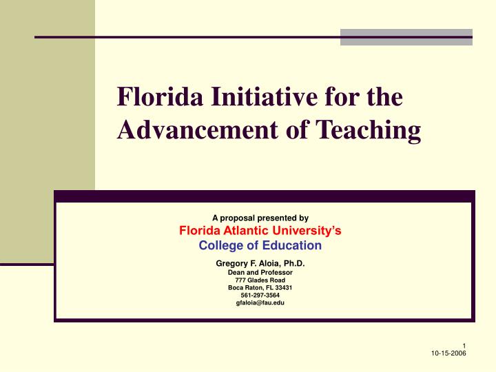 florida initiative for the advancement of teaching