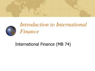 Introduction to International Finance