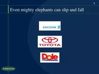 Even mighty elephants can slip and fall