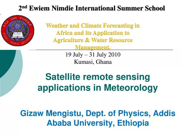 satellite remote sensing applications in meteorology