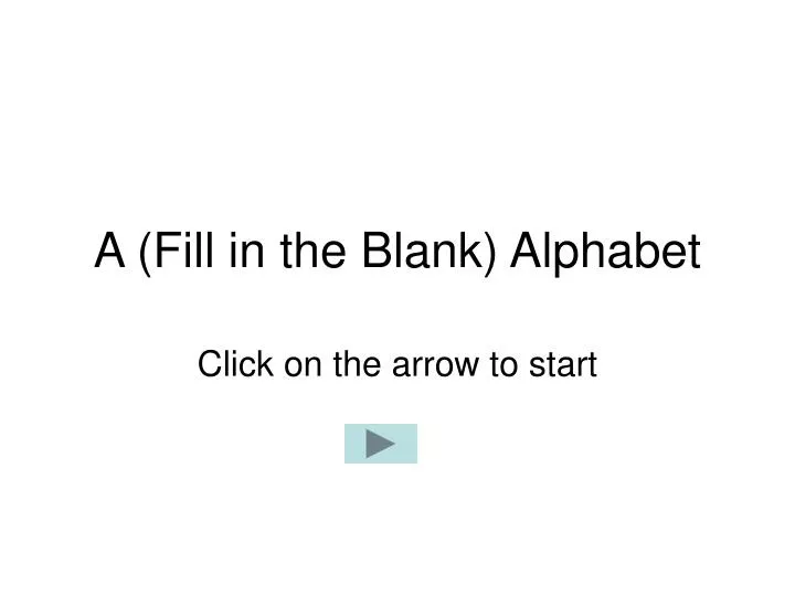 a fill in the blank alphabet