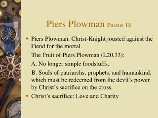 Piers Plowman Passus 18