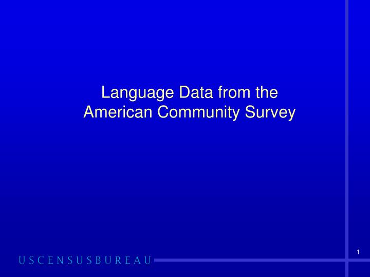 language data from the american community survey