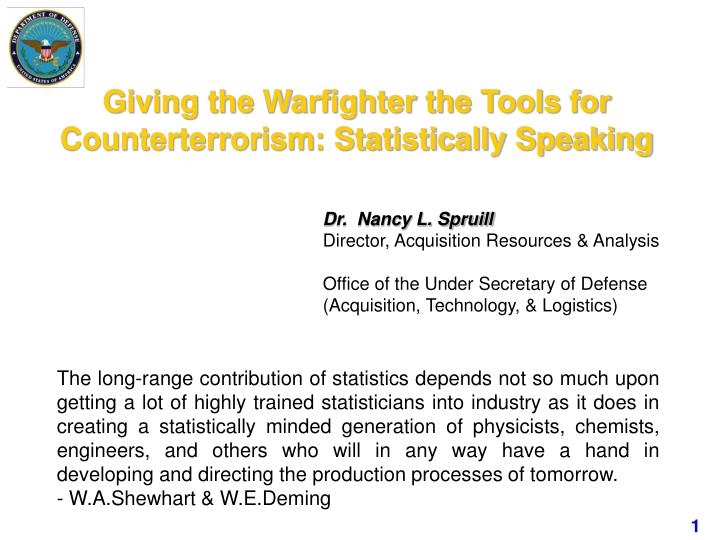 giving the warfighter the tools for counterterrorism statistically speaking