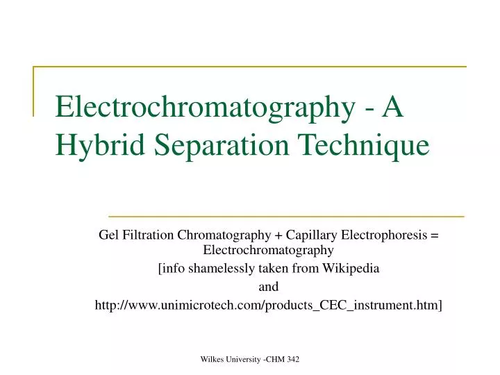 electrochromatography a hybrid separation technique