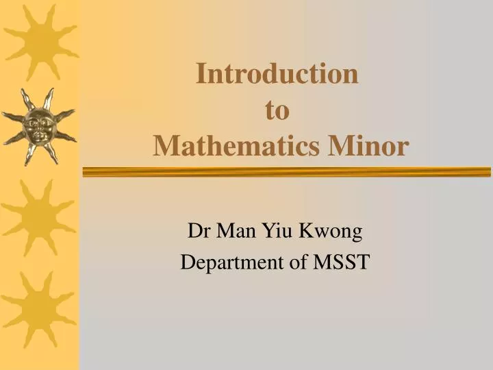 introduction to mathematics minor