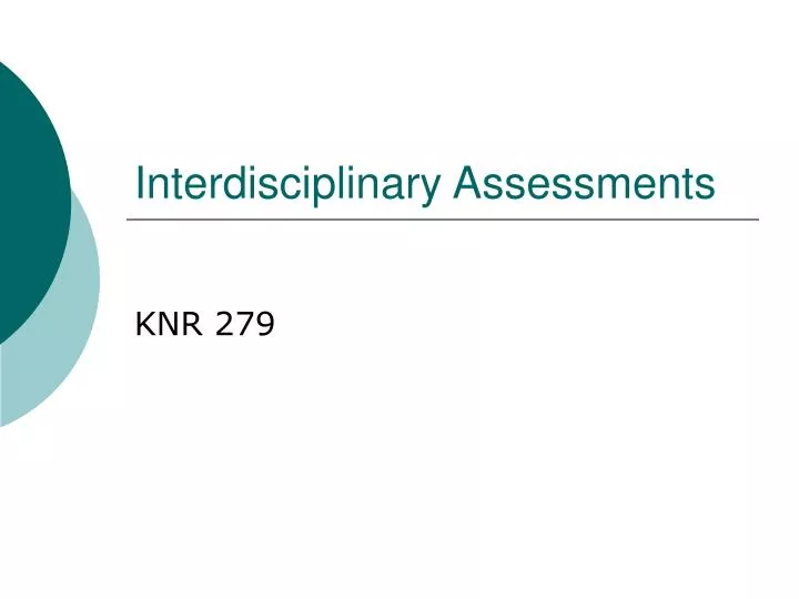 interdisciplinary assessments