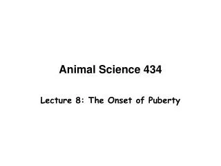 Animal Science 434